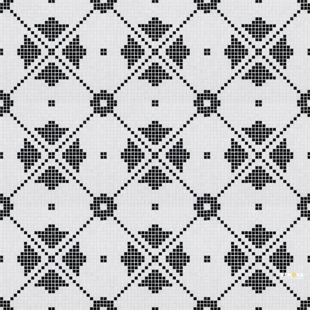 CHAPTER 18 - ROTUNDA NERO MARQUINA MONTPELIER MOSAIC  ON 12-5/8" X 12-5/8" - 7