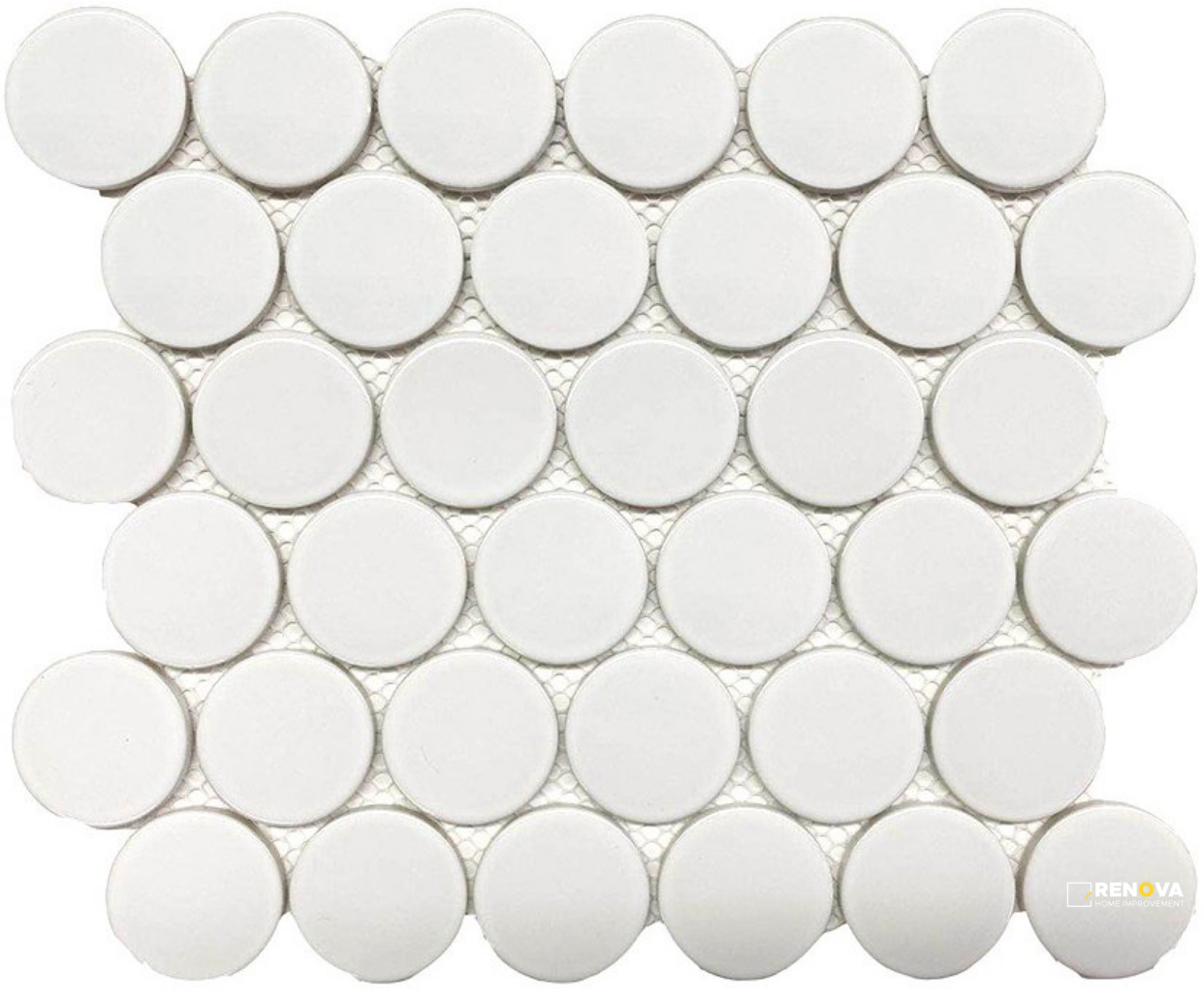 CC MOSAICS PLUS MATTE WHITE DOTS 2" - 3