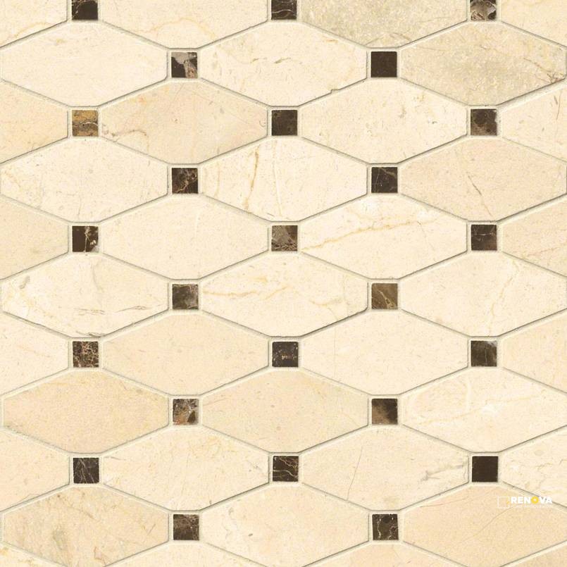 VALENCIA BLEND ELONGATED OCTAGON MOSAIC 10MM - 7