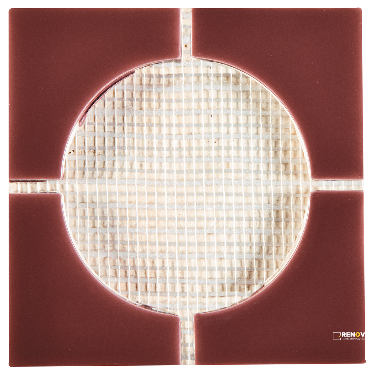 CROSSVILLE CURSIVE OXBLOOD 6X6 4 CORNER MOSAIC GLOSS