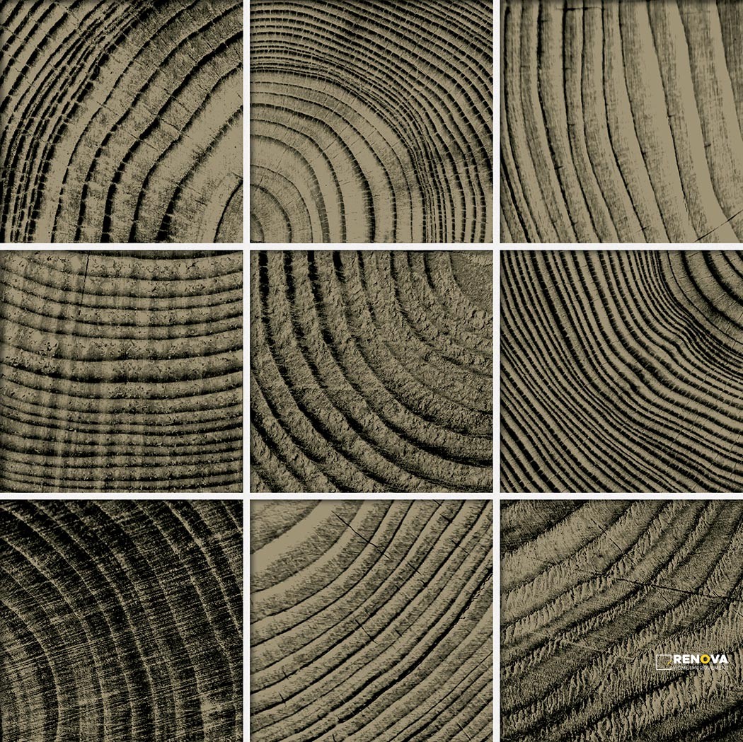 CROSSVILLE CONVERGENCE GLASS SEPIA 4X4 MOSAIC POLISHED - 2