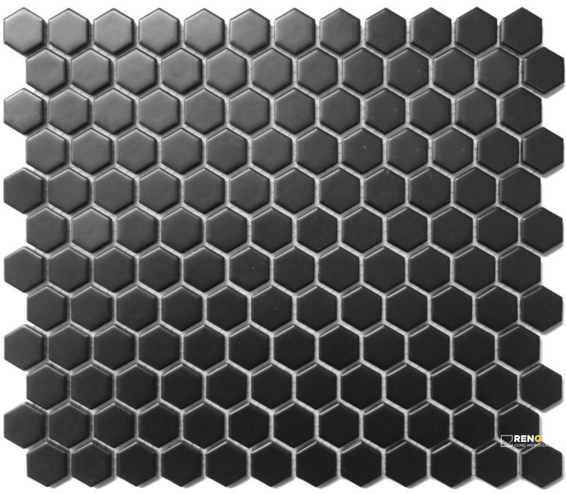 CC MOSAICS MATTE BLACK HEXAGON MOSAIC 1X1 - 3