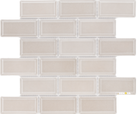 CC MOSAICS PLUS BRIGHT TENDER GRAY BEVELED BRICK MOSAIC 2X4 - 2