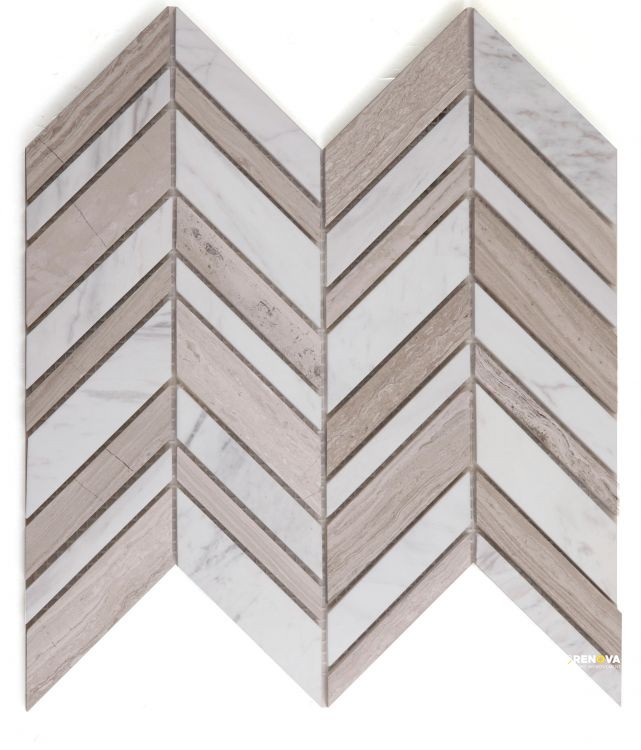 CHEVRON SHADOW LOFT MOSAIC 11.75" X 12" - 3