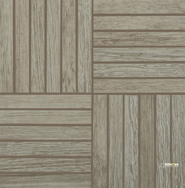 CROSSVILLE NEST PEACEFUL OAK AND OLIVE 1X6 MOSAIC UNPOLISHED - 2