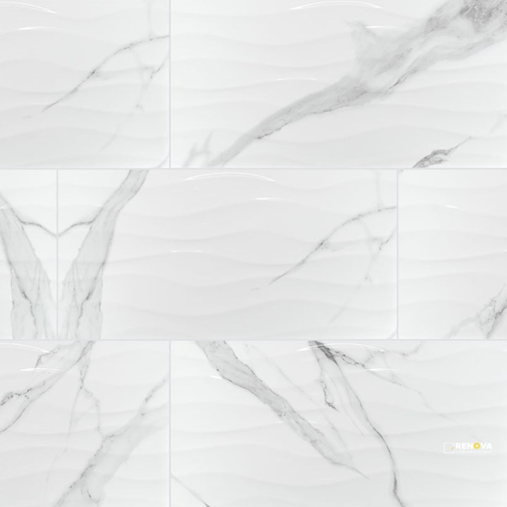 DYMO STATUARY WAVY WHITE 12X24 GLOSSY ( 16 SF PER BOX ) - 2