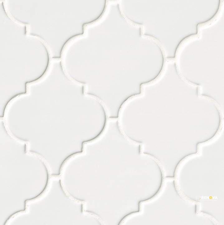 WHISPER WHITE ARABESQUE MOSAIC 8MM - 2