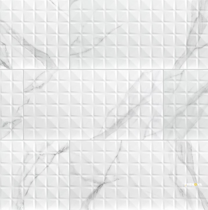 DYMO STATUARY CHEX WHITE 12X24 GLOSSY ( 16 SF PER BOX ) - 2