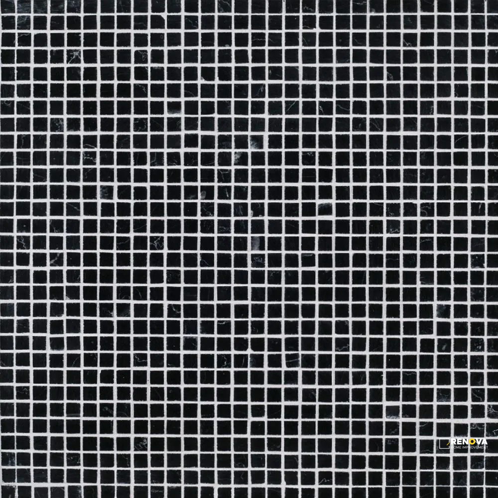 CHAPTER 18 - ROTUNDA NERO MARQUINA 3/8" COMPOSITION MOSAIC ON 12-5/8" X 12-5/8" - FLOJEF514 - 5