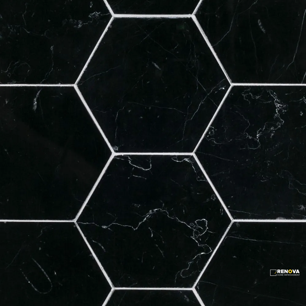 CHAPTER 18 - ROTUNDA NERO MARQUINA FIELD TILE HEX 5" X 5-7/8 - 5