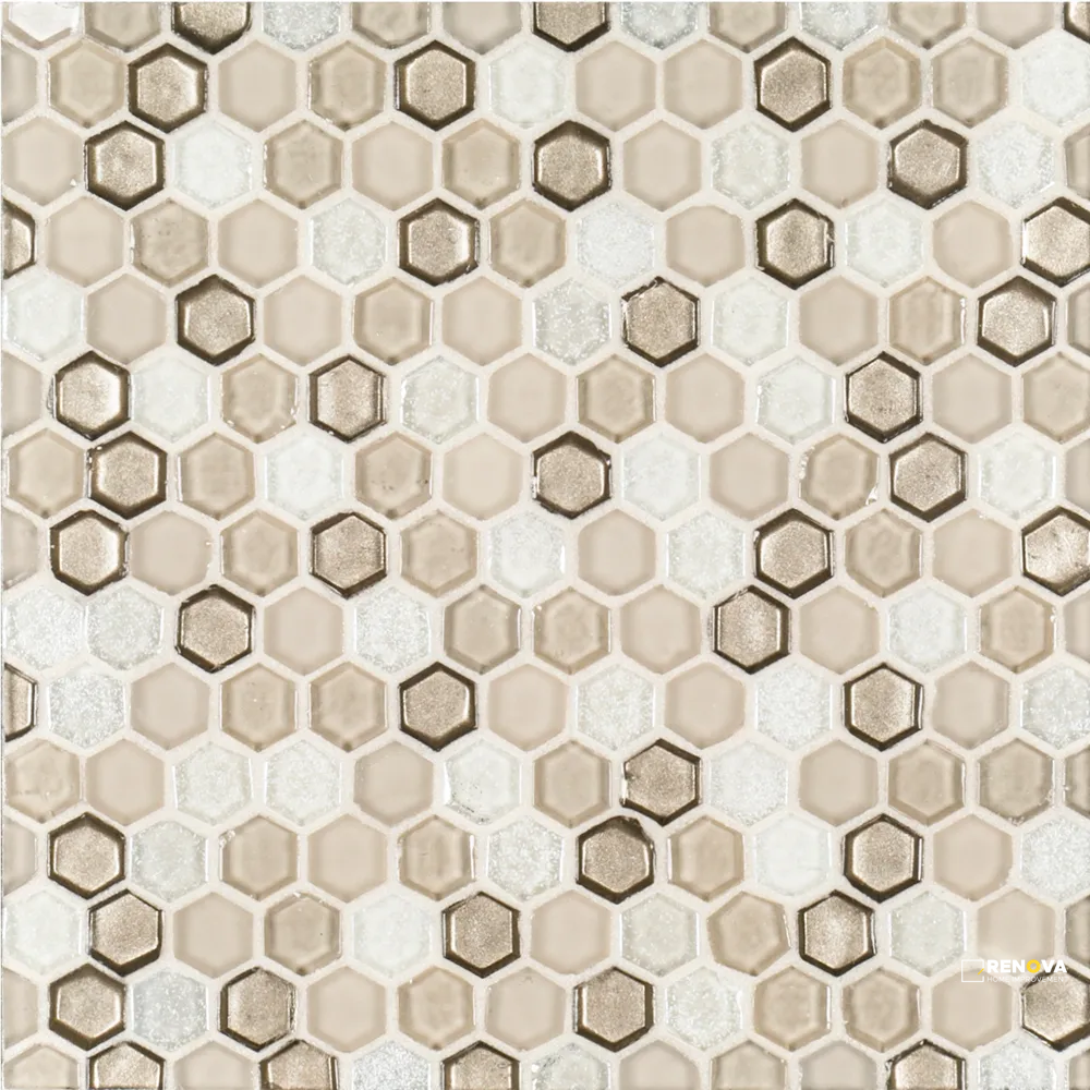 CHAPTER 1 - SUITE GLASS HEX MOSAIC 5/8" ON 11" X 11" SHEET - FLOJEF108 - 10