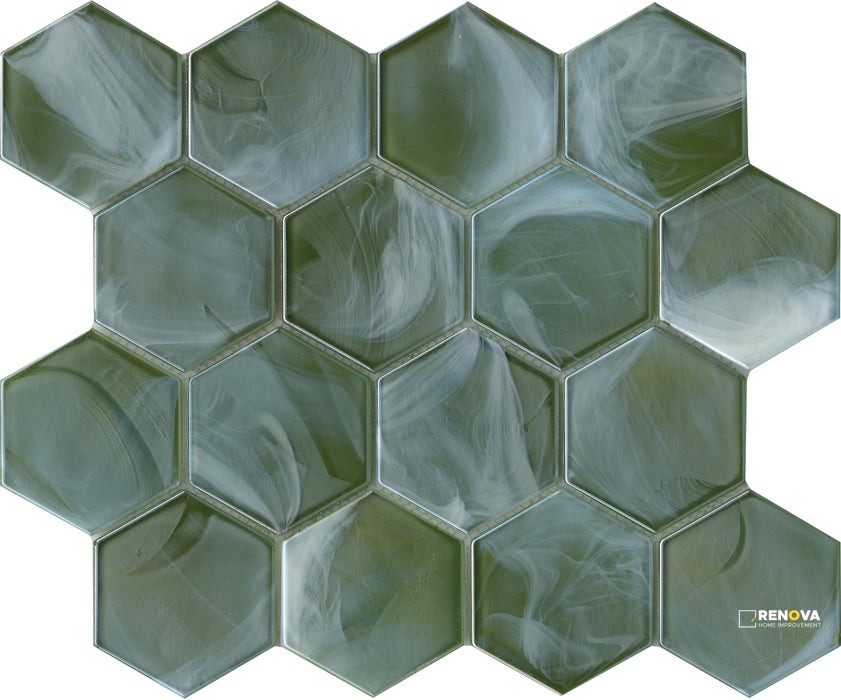 SPLASH 3IN HEX GLOSS MOSAIC 11X12 - 2