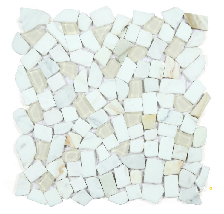 PEBBLE CALACATTA GOLD MOSAIC 12" X 12" - 5