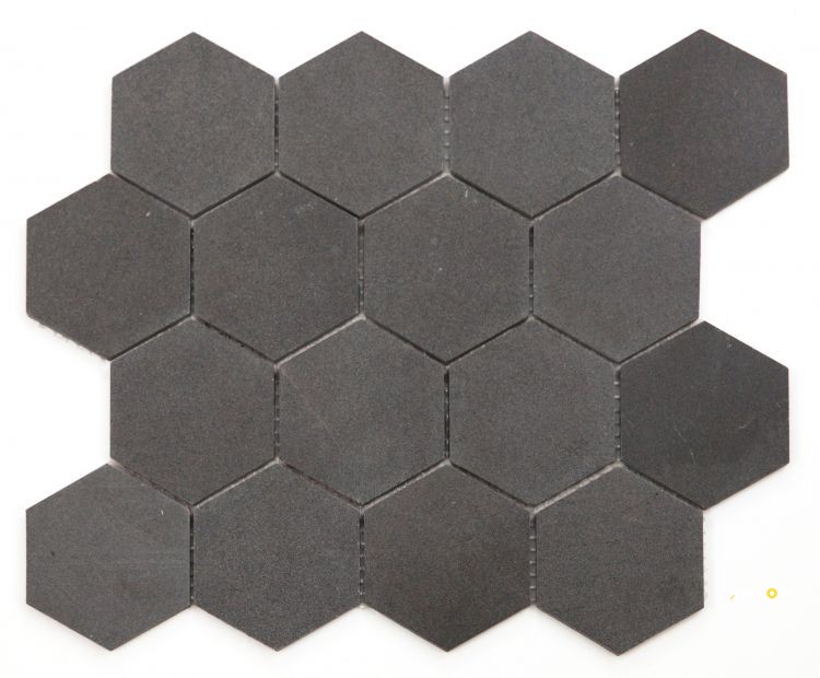 HEXAGON BASALT MOSAIC 3" X 3" - 3