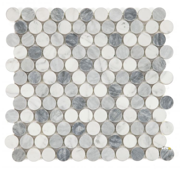 PENNY MARBLE DUSK POLISHED MOSAIC 11" X 11.75 - 3