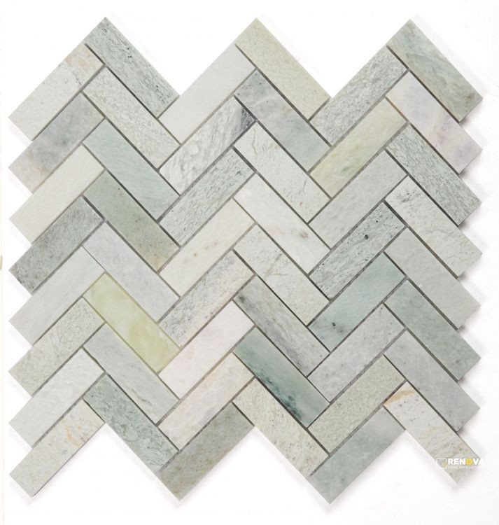 HERRINGBONE GREEN MOSAIC 11" X 12.5" - 3