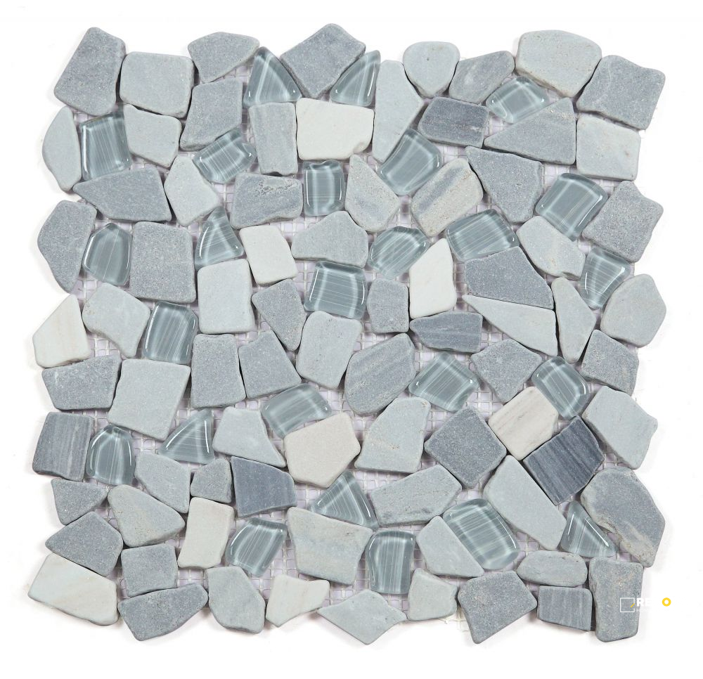 PEBBLE BLUE MOSAIC 12" X 12" - 5