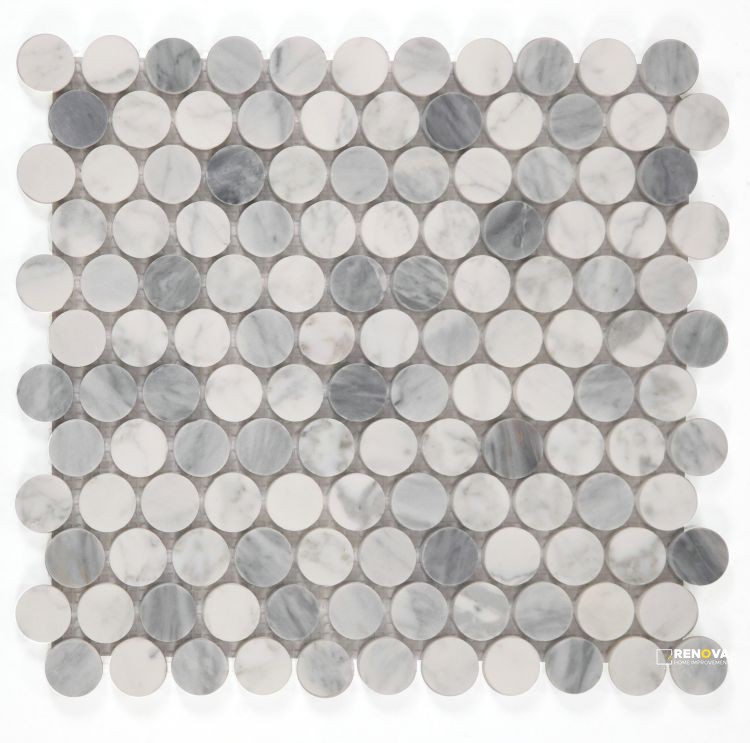 PENNY MARBLE DUSK HONED MOSAIC 11" X 11.75" - 3