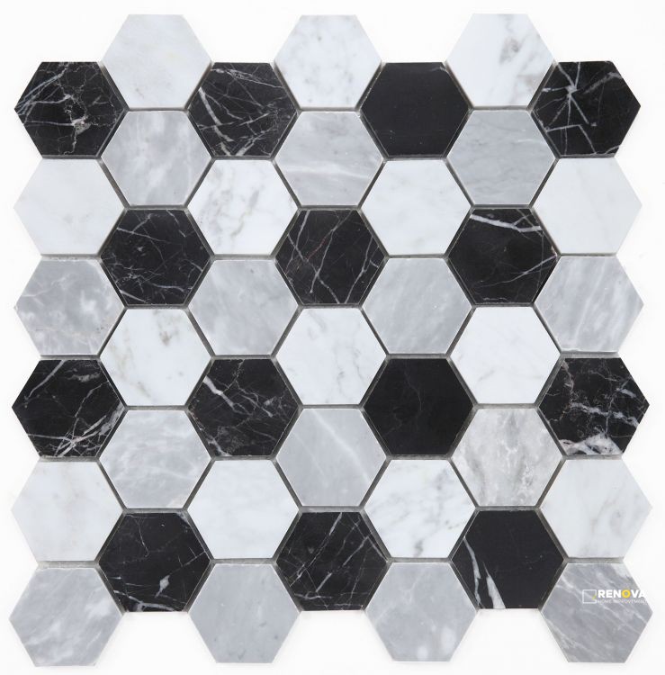 HEXAGON MOONLIGHT MOSAIC 2" X 2" - 2
