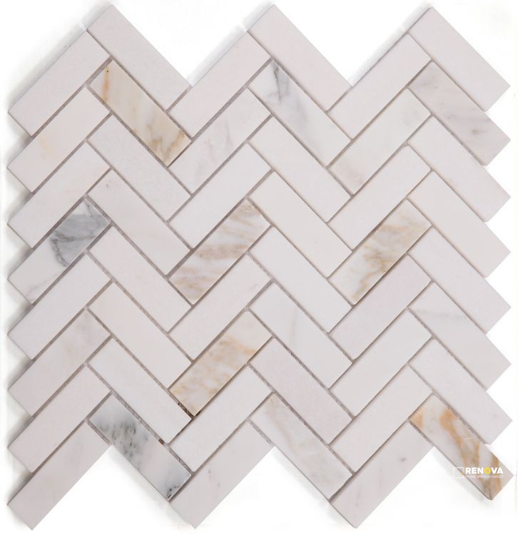 HERRINGBONE SUNRISE POLISHED MOSAIC 11" X 11.25" - 3