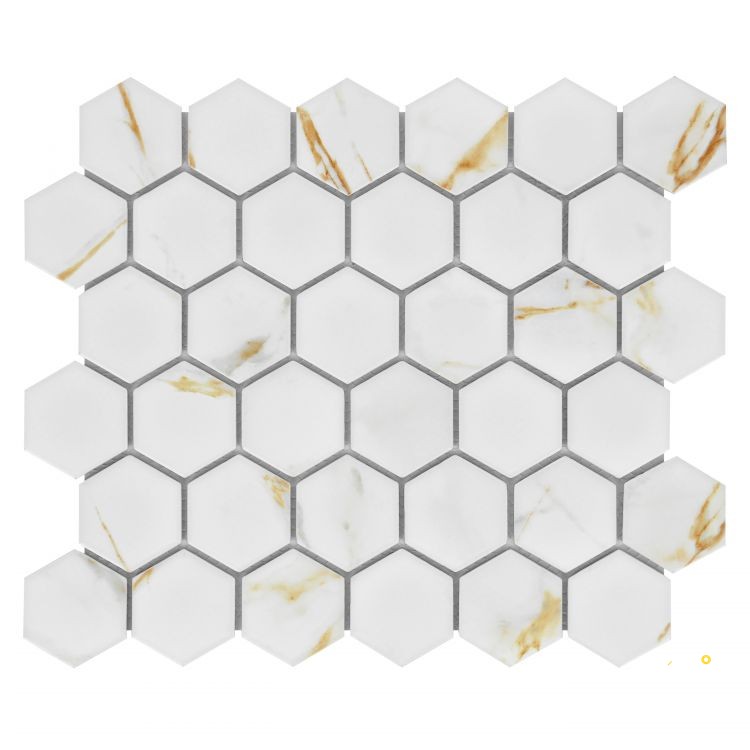 HULU HEXAGON CALACATTA MATTE MOSAIC 2" X 2" - 4