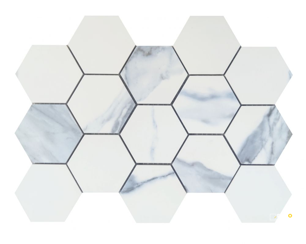 CALACATTA BLUE MATTE HEXAGON MOSAIC 9" X 12" - 2