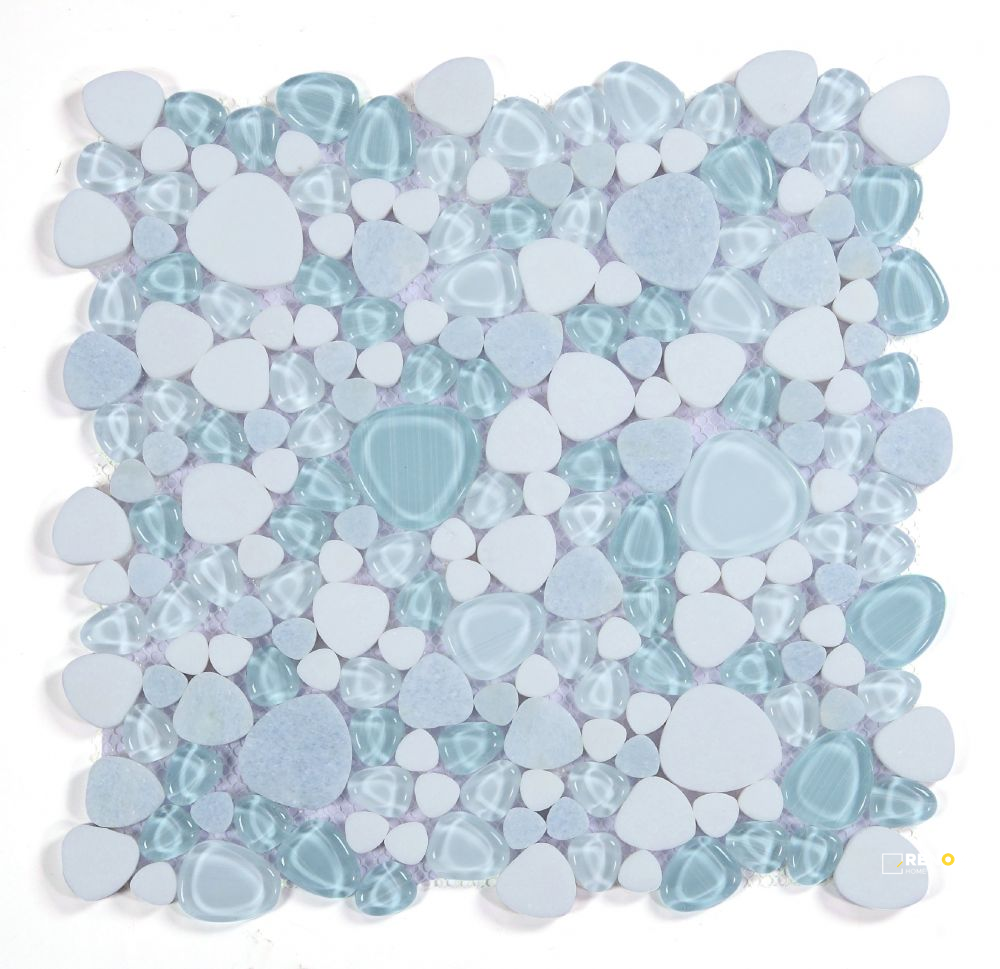 PEACH CRYSTAL OCEAN MOSAIC 12" X 12" - 5