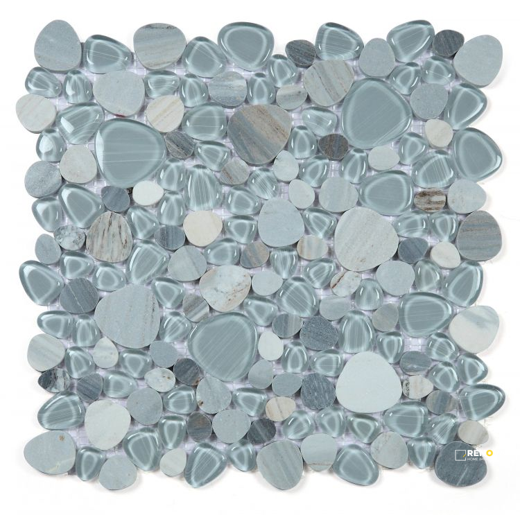 PEACH BLUE MOSAIC 12" X 12" - 5