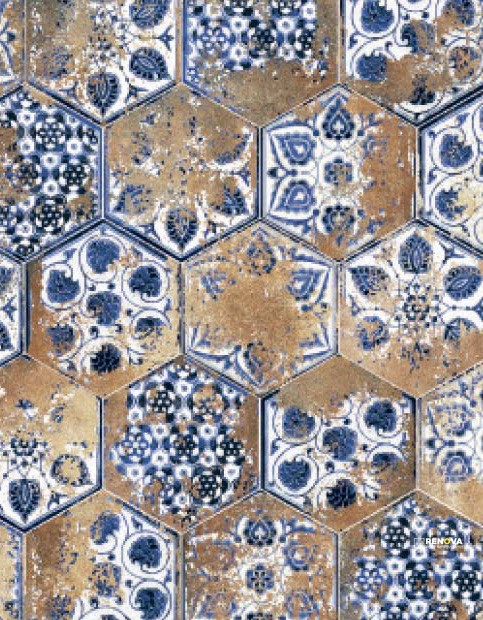 TERRE ETRUSCHE HEXAGON DECO 8-1/2"