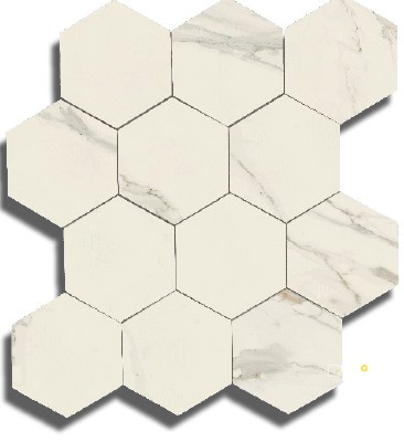MOTIF NATURAL HEXAGON MOSAIC 4" - 2