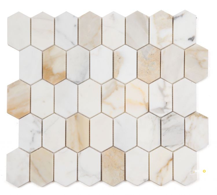 MONTAGE CALACATTA GOLD POLISHED MOSAIC 12.5" X 13.25" - 3