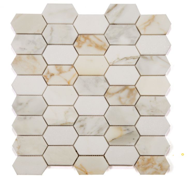 MONTAGE CALACATTA GOLD HONED MOSAIC 12.5" X 13.25" - 3