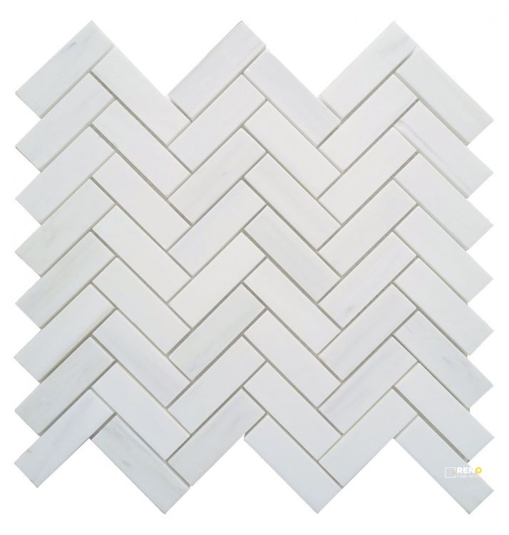 HERRINGBONE DOLOMITE POLISHED MOSAIC 12" X 12.75" - 2