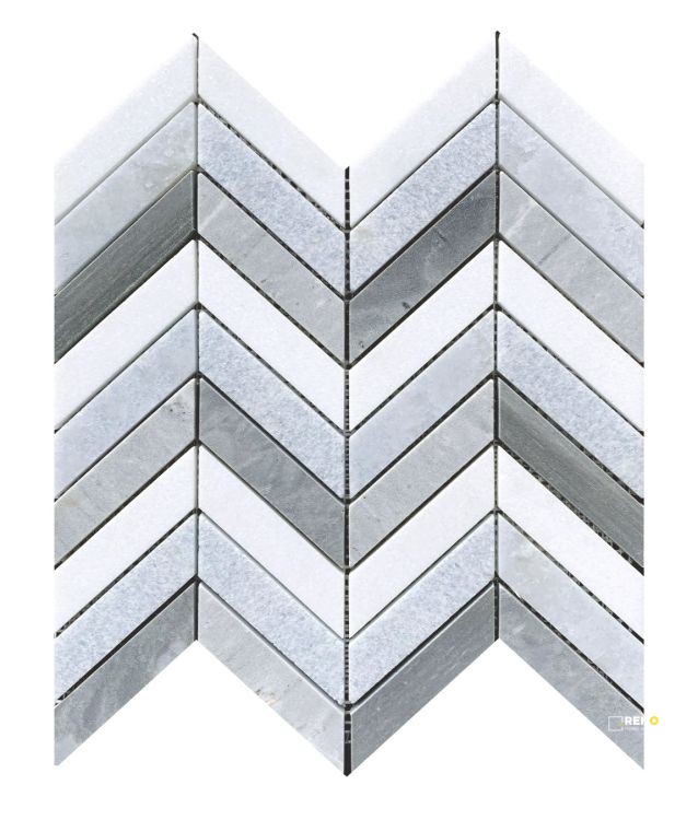CHEVRON DEEP OCEAN MOSAIC 10.75" X 12.25" - 2