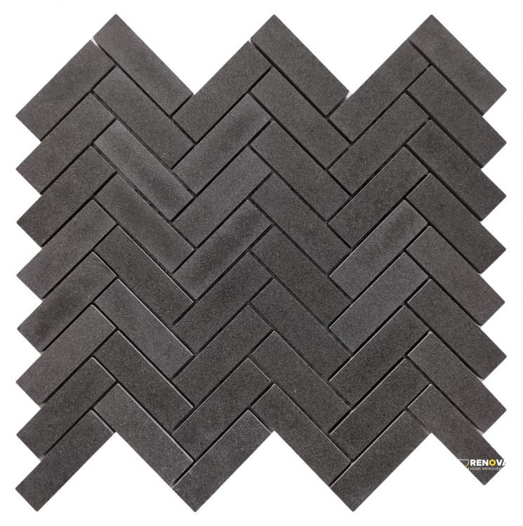 HERRINGBONE BASALT MOSAIC 11" X 12.5"