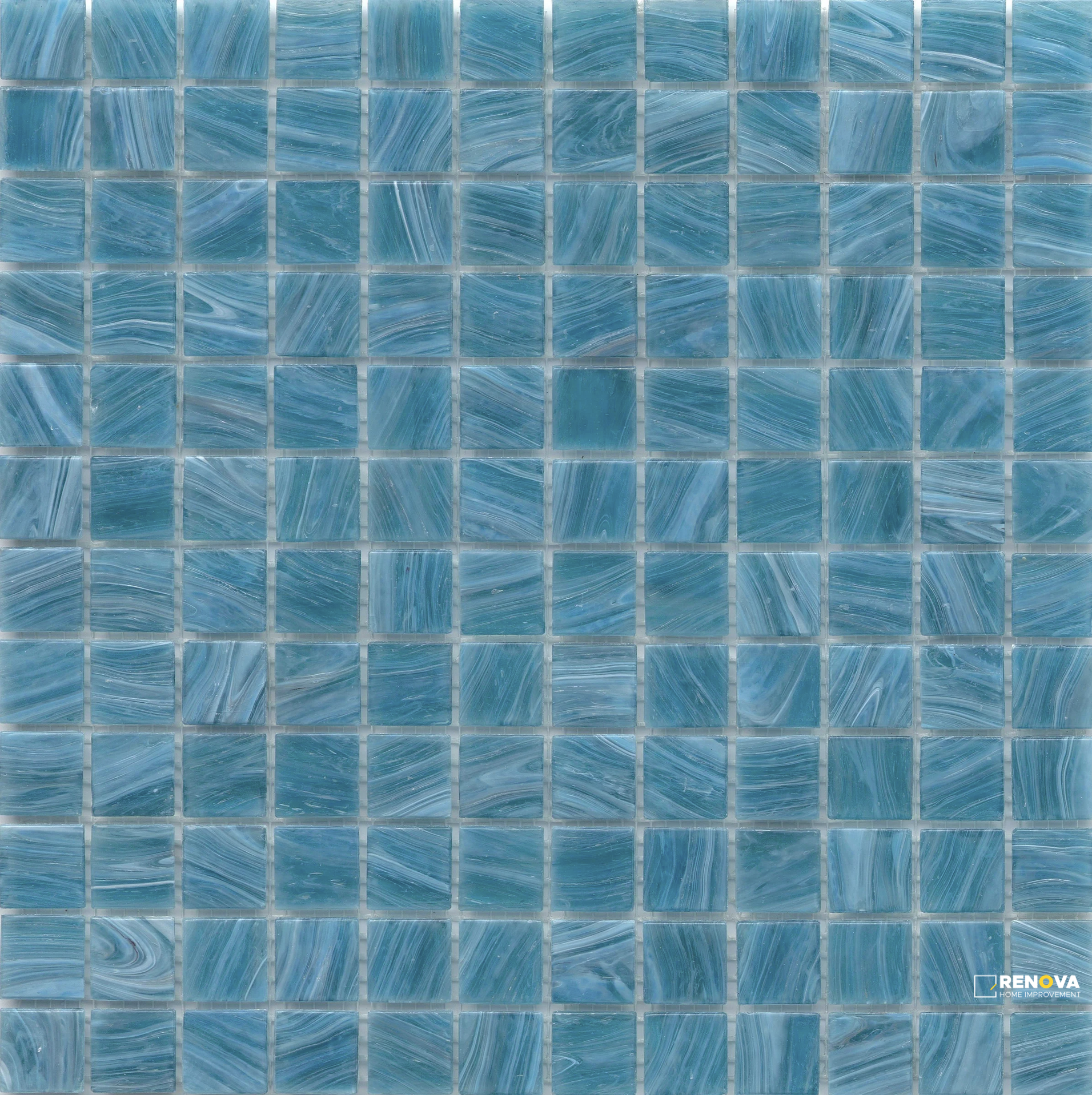 SWIRL GLOSSY GLASS 1X1 MOSAIC ON 12X12 - 5