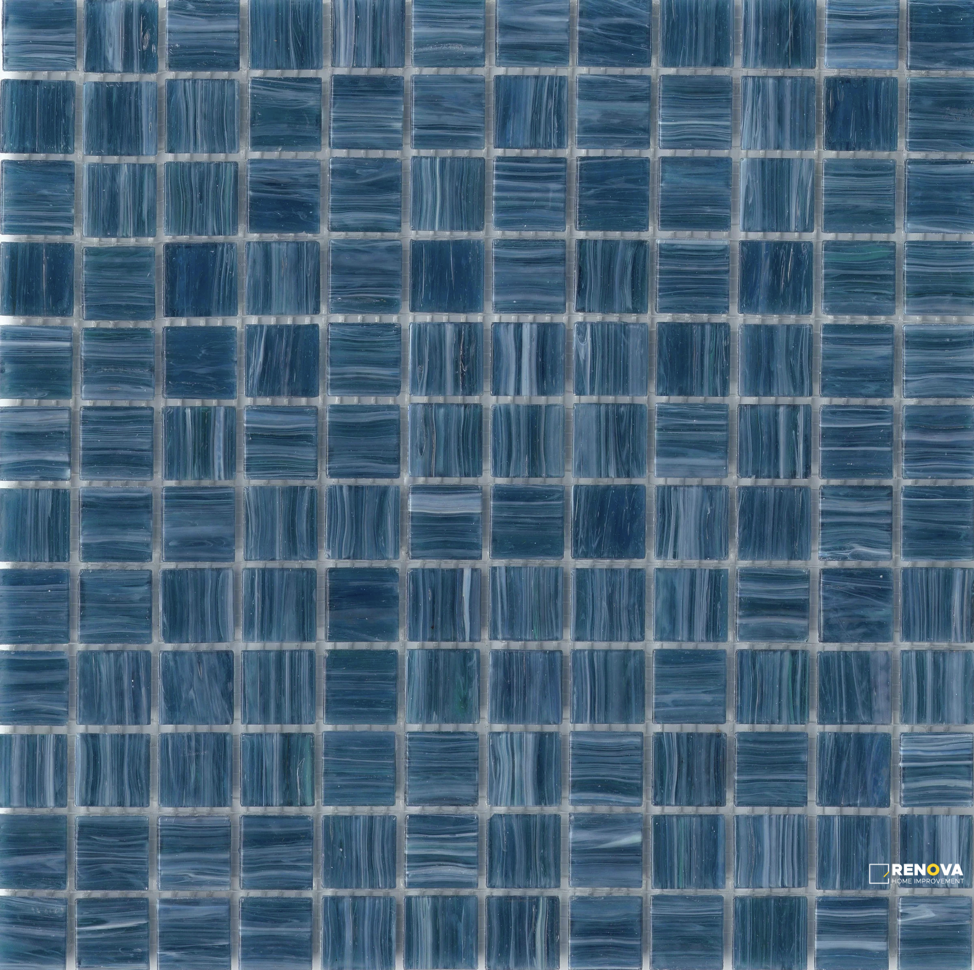 SWIRL GLOSSY GLASS 1X1 MOSAIC ON 12X12 - 9