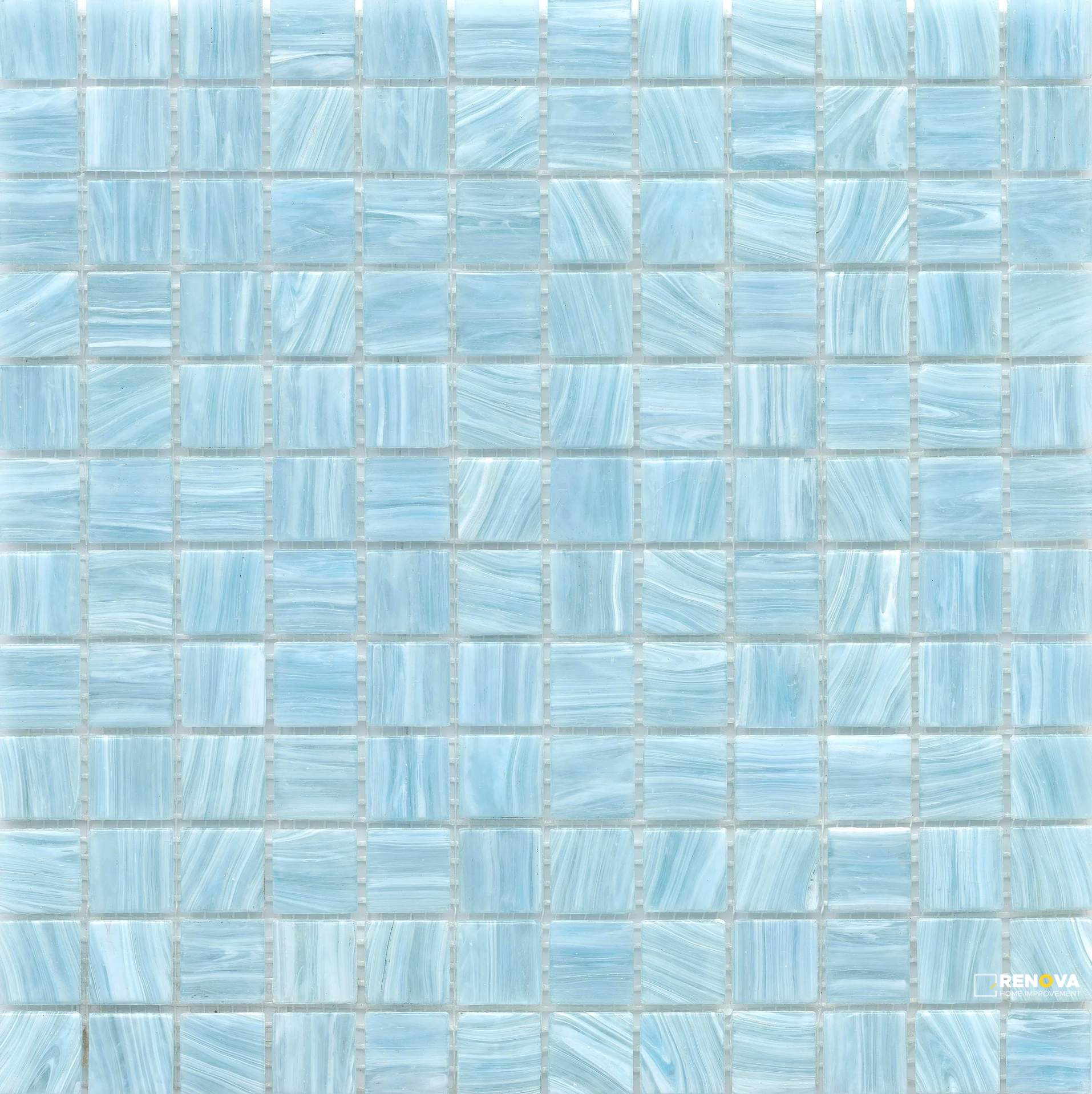 SWIRL GLOSSY GLASS 1X1 MOSAIC ON 12X12 - 11
