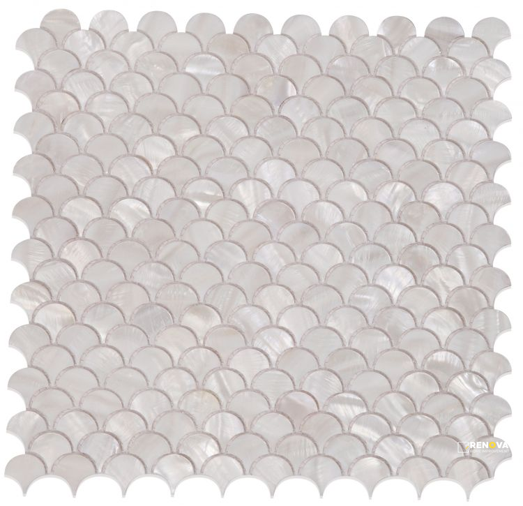 PEARL WHITE SCALE MOSAIC 11.75" X 11.75" - 5