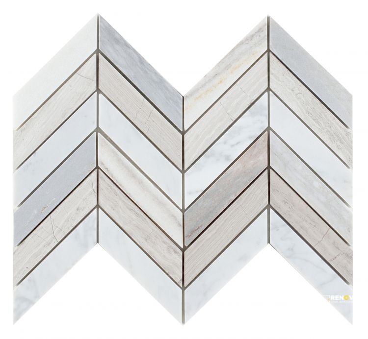 CHEVRON BLUE MOSAIC 8" X 12"