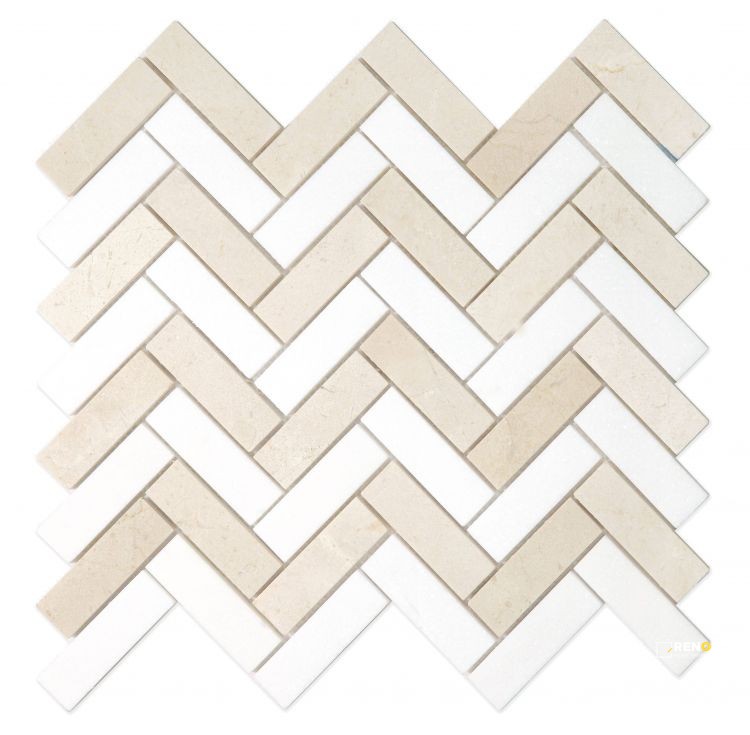 HERRINGBONE MARFIL MOSAIC 11" X 12.5" - 3