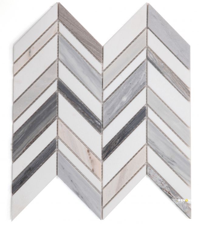 CHEVRON SHADOW BLUE MOSAIC 11.75" X 12" - 3