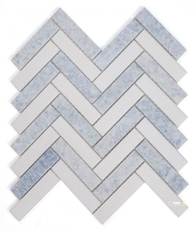 HERRINGBONE CRYSTAL OCEAN MOSAIC 11.25" X 11.25" - 3