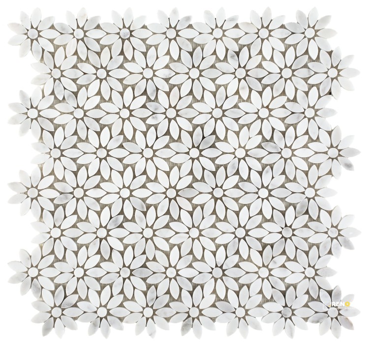 DAISY WILD CARRARA MOSAIC 12.5" X 12.75" - 3