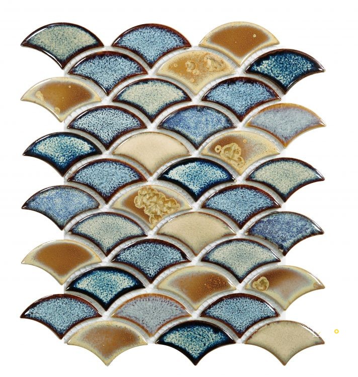 DRAGON SCALE OLIVE MOSAIC 10" X 12" - 3