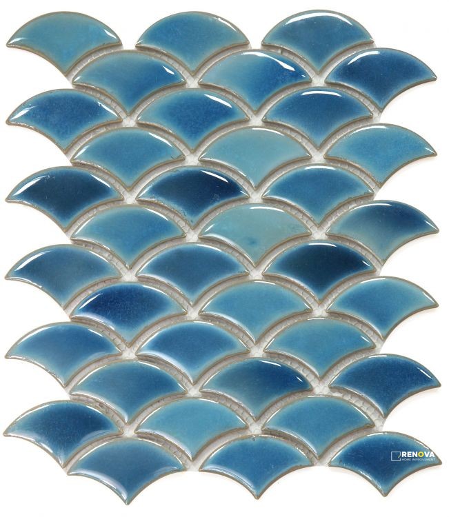 DRAGON SCALE NAVY MOSAIC 9.75" X 12" - 3