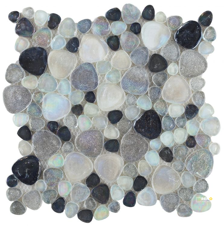 INARI GREY PEBBLE MOSAIC 12" X 12" - 5
