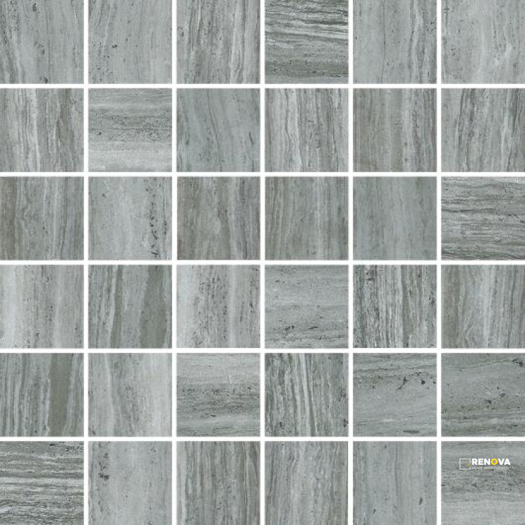 RIVER GREY MATTE SQUARE MOSAIC 2" X 2" - 2