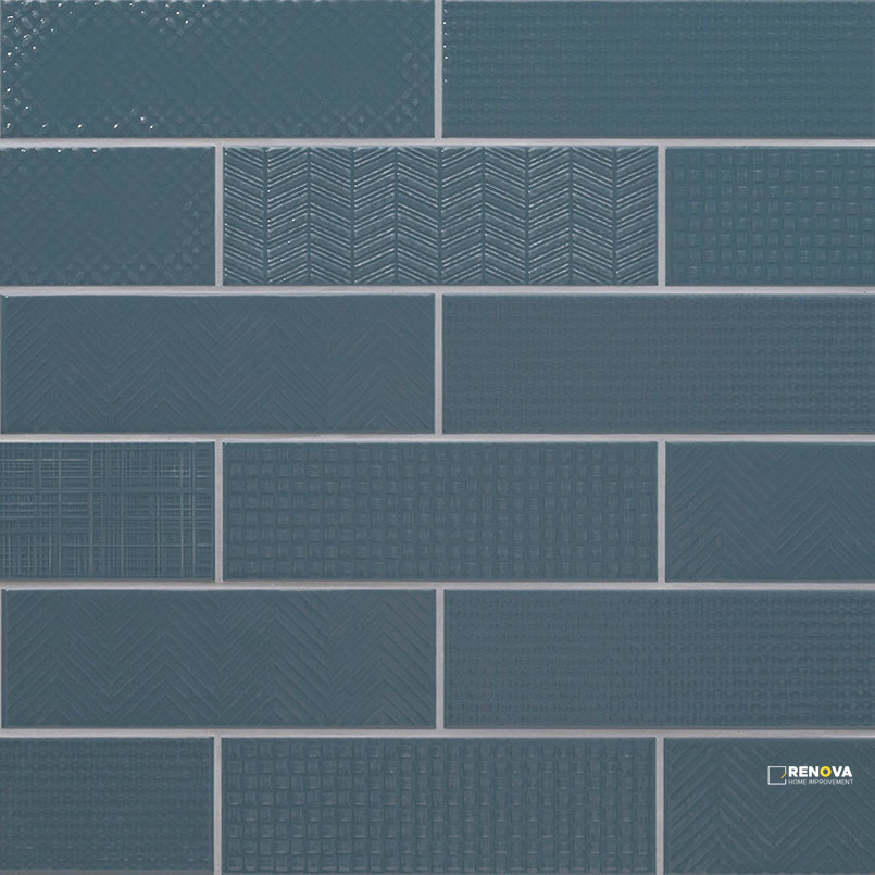 URBANO NAVY 4X12 GLOSSY MIX ( 9.69 SF PER BOX ) - 5