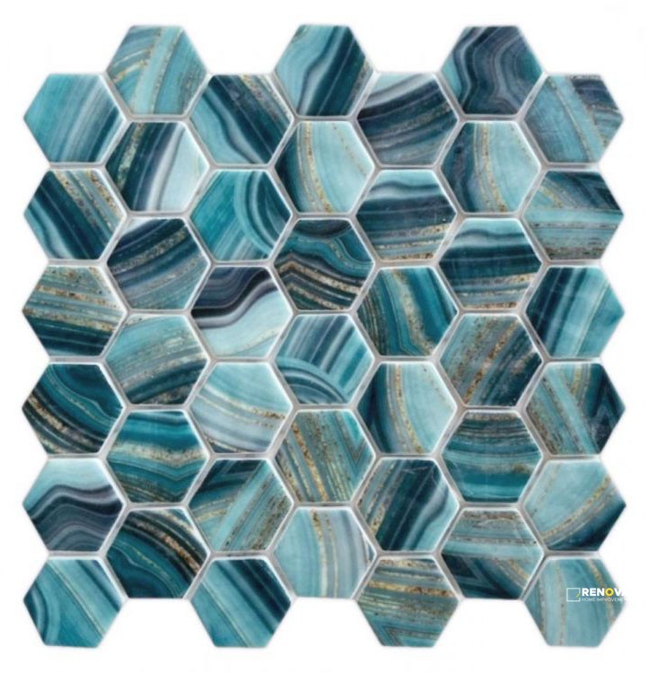 VANGUARD HEX XL ONYX TEAL MOSAIC 11.25" X 11.25" - 2